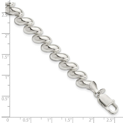 925 Sterling Silver 8.9mm Fancy Polished San Marco Bracelet 7.5 inch