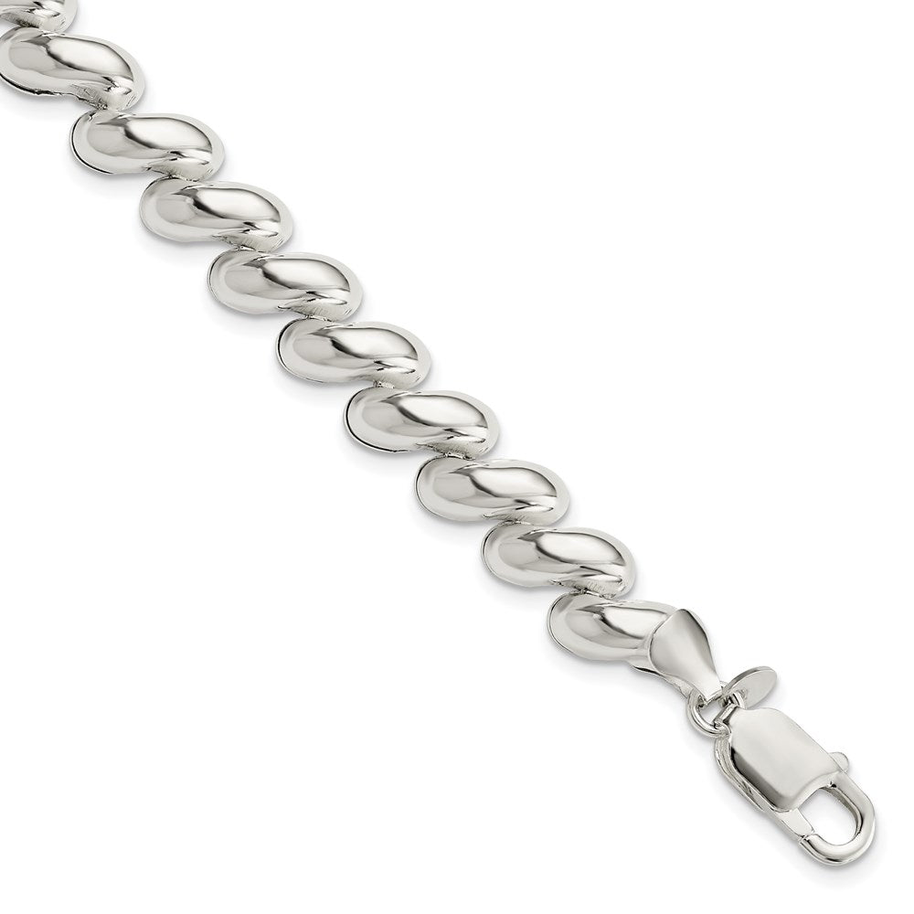 925 Sterling Silver 8.9mm Fancy Polished San Marco Bracelet 7.5 inch