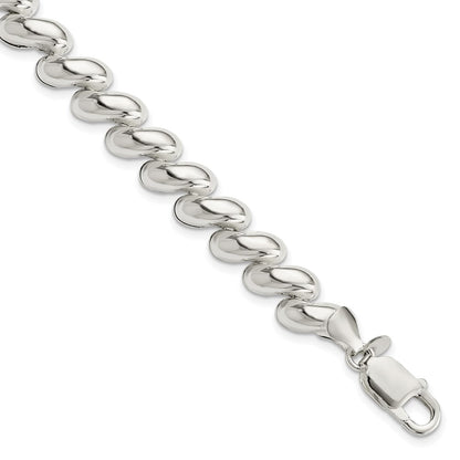 925 Sterling Silver 8.9mm Fancy Polished San Marco Bracelet 7.5 inch