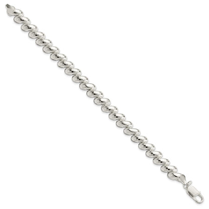 925 Sterling Silver 9.4mm Fancy Diamond-cut San Marco Bracelet 7.5 inch