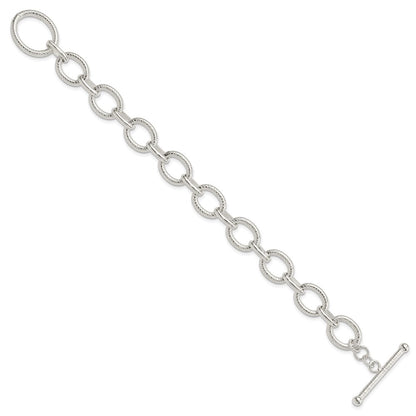 925 Sterling Silver Polished Fancy Link Bracelet 7.5 inch