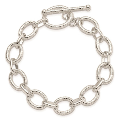 925 Sterling Silver Polished Fancy Link Bracelet 7.5 inch