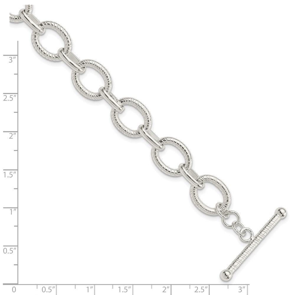 925 Sterling Silver Polished Fancy Link Bracelet 7.5 inch