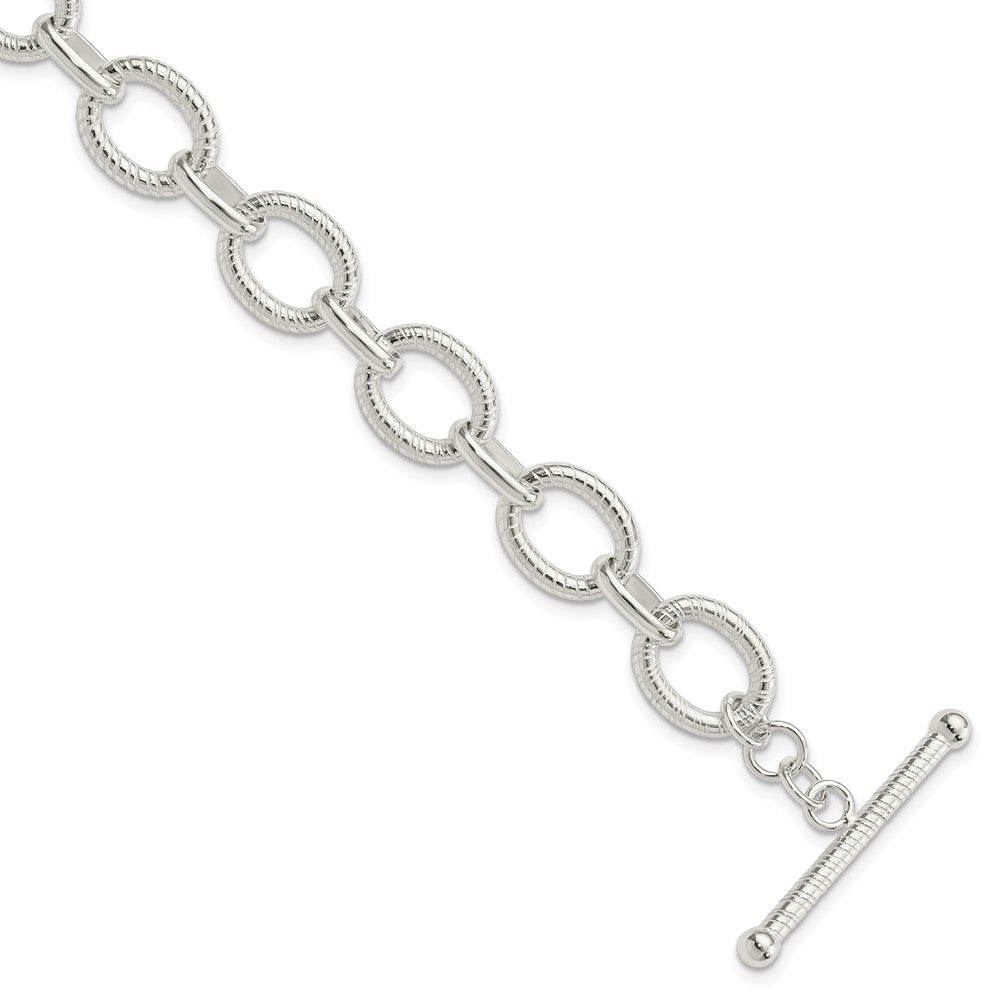 925 Sterling Silver Polished Fancy Link Bracelet 7.5 inch