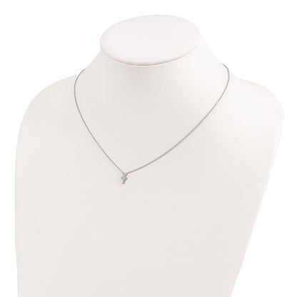 Sterling Silver Polished Cross Necklace 15"