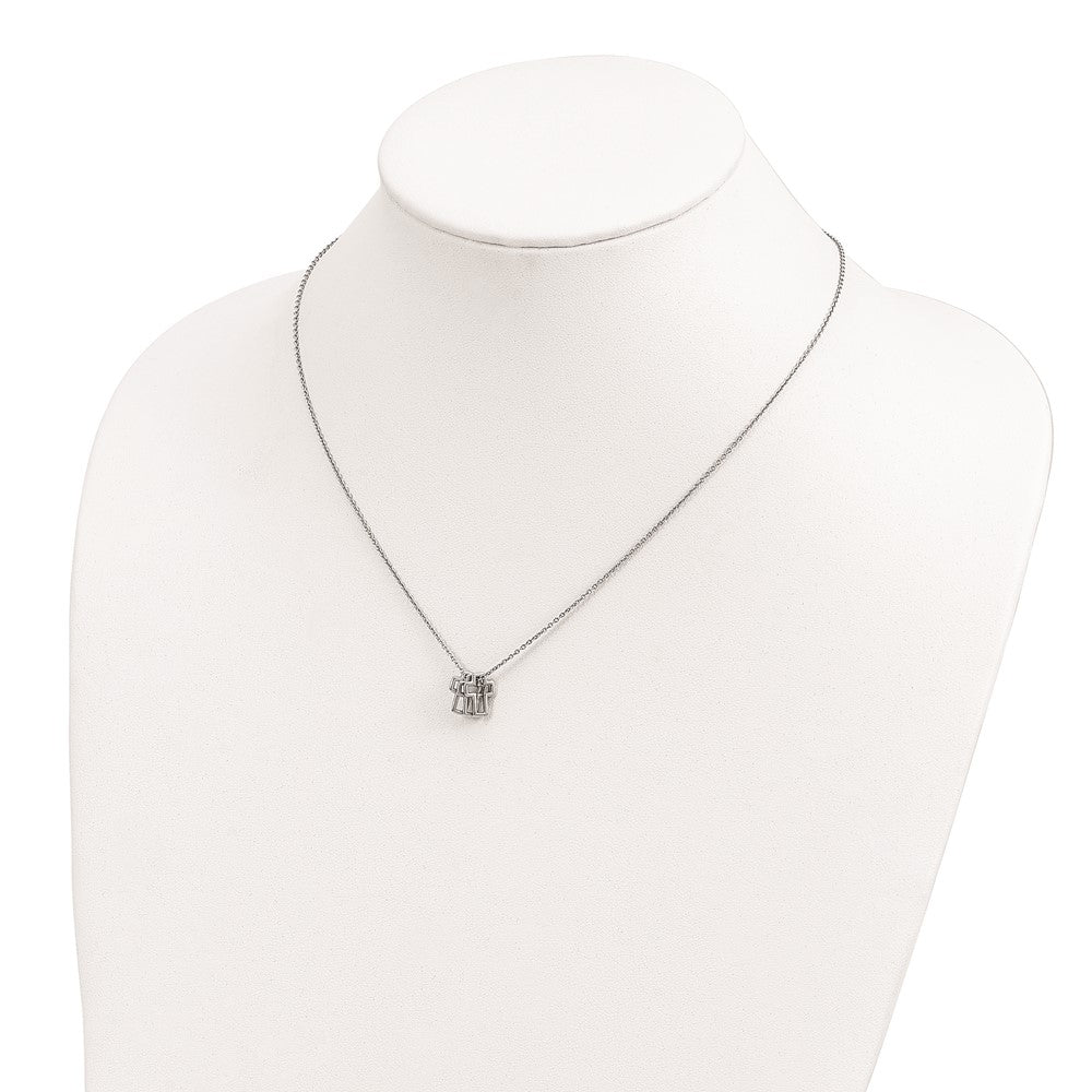Sterling Silver 3-Cross Necklace 18"