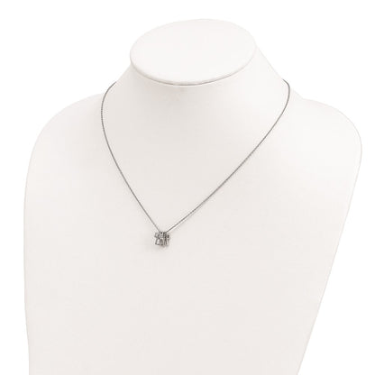 Sterling Silver 3-Cross Necklace 18"