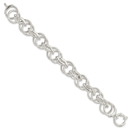 925 Sterling Silver 16.5mm Polished Fancy Link Bracelet 8.5 inch