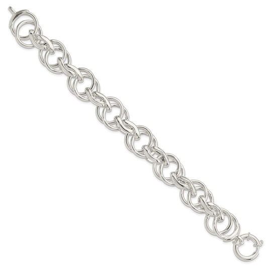 925 Sterling Silver 16.5mm Polished Fancy Link Bracelet 8.5 inch