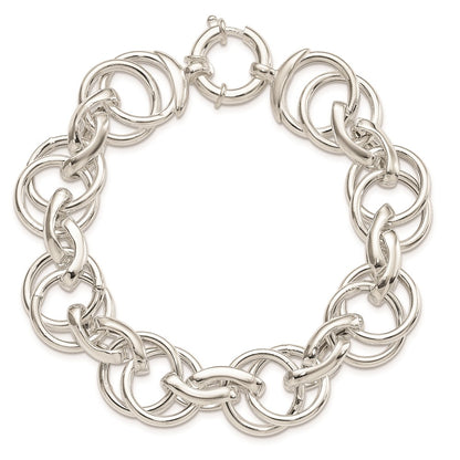 925 Sterling Silver 16.5mm Polished Fancy Link Bracelet 8.5 inch
