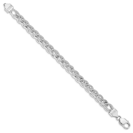 925 Sterling Silver Polished Link Bracelet 8 inch