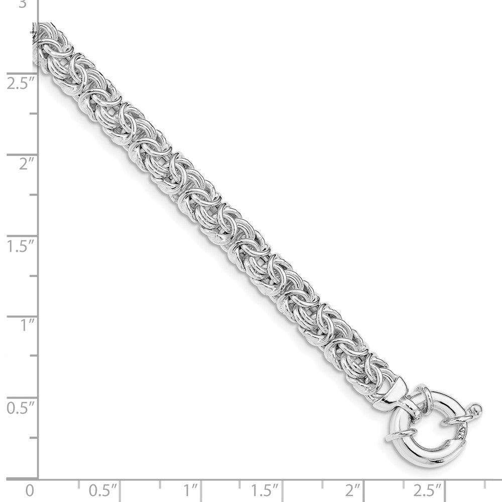 925 Sterling Silver 6.5mm Polished Byzantine Link Bracelet 7.5 inch