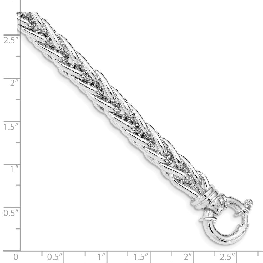 925 Sterling Silver 8mm Polished Spiga Fancy Link Bracelet 8 inch