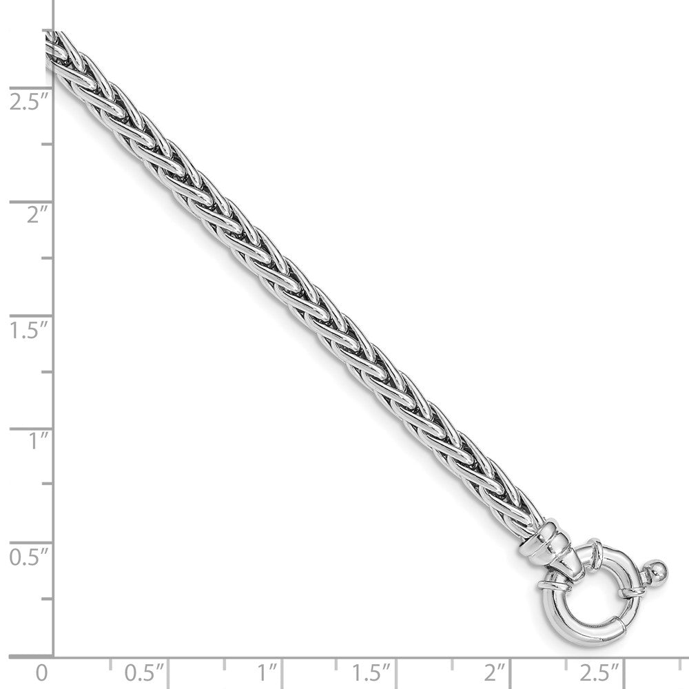 925 Sterling Silver 4.2mm Rhodium Plated Polished Woven Link Bracelet 7.5 inch