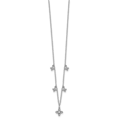 Sterling Silver Cubic Zirconia Crosses 18"