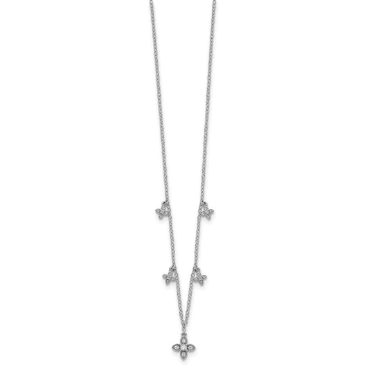 Sterling Silver Cubic Zirconia Crosses 18"