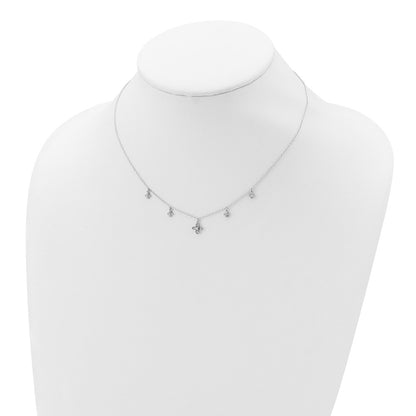 Sterling Silver Cubic Zirconia Crosses 18"