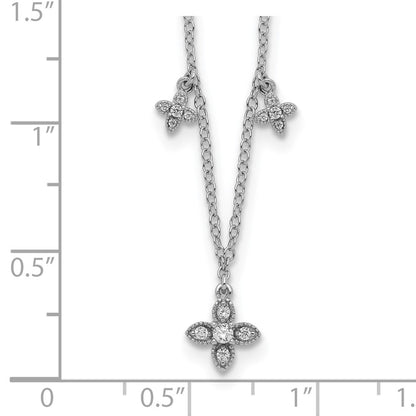 Sterling Silver Cubic Zirconia Crosses 18"