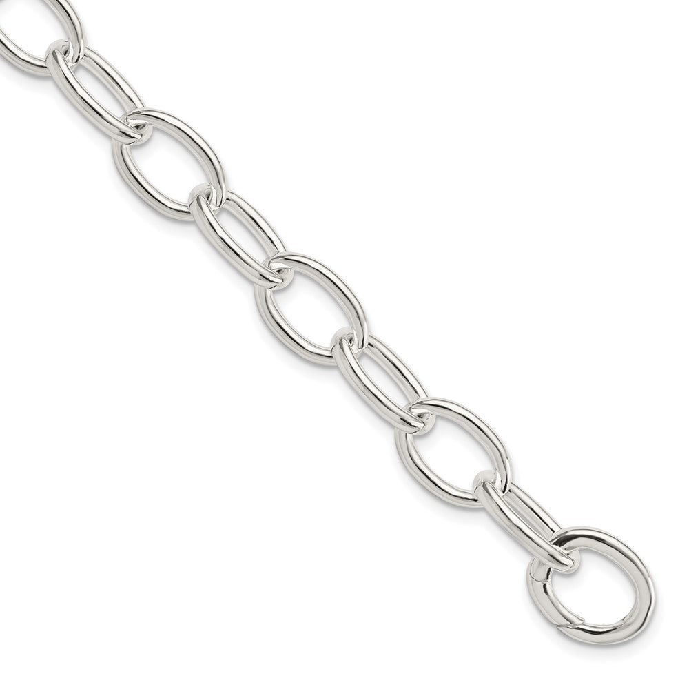 925 Sterling Silver 9.15mm Rhodium-plated Polished Fancy Link Bracelet 7 inch