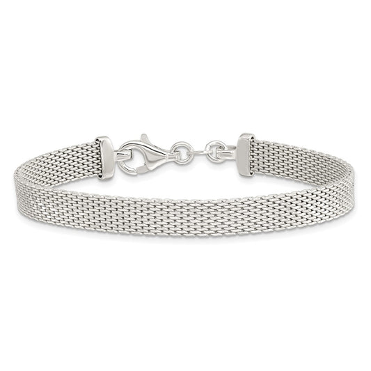 925 Sterling Silver 6.85mm D/C Reversible Bracelet 7.5 inch