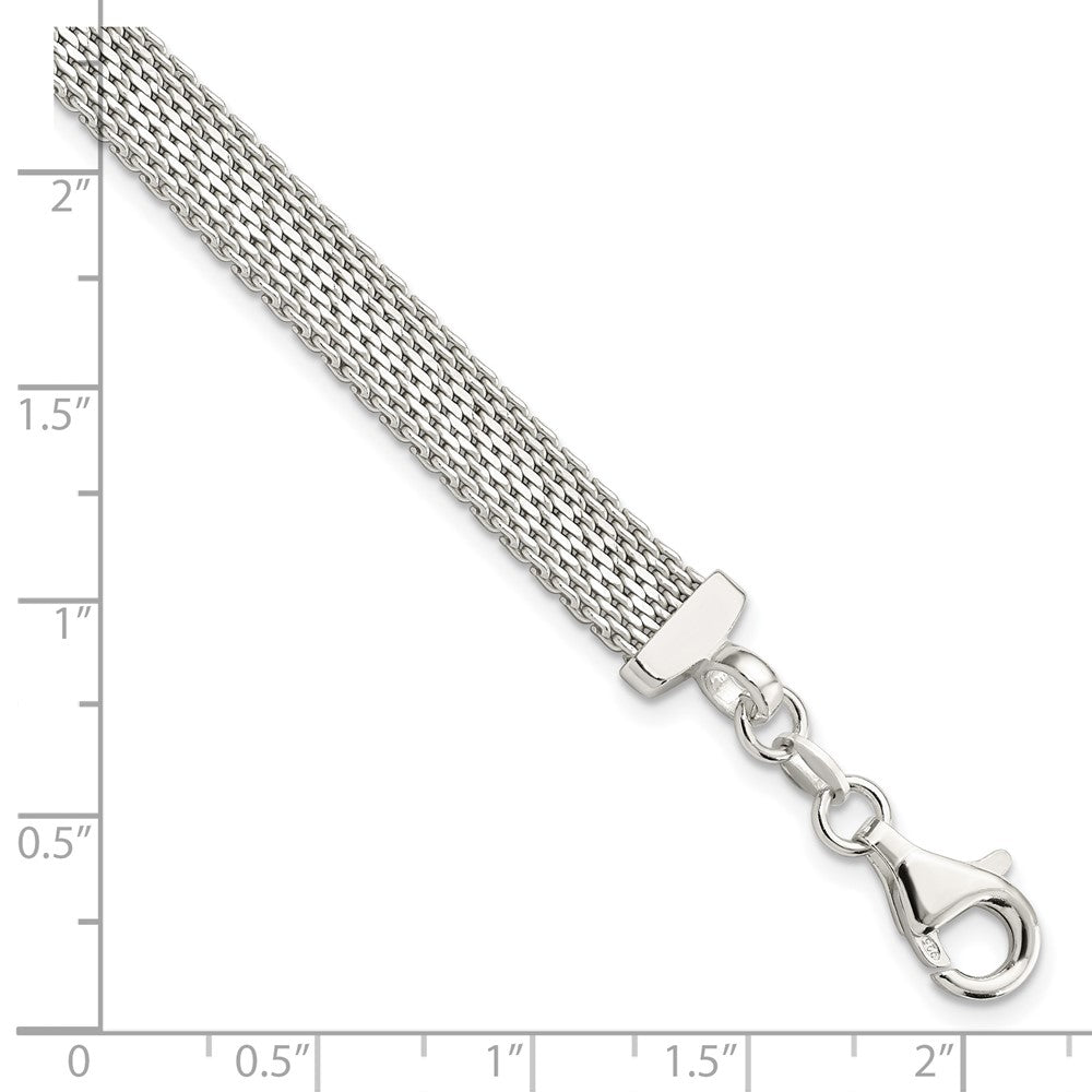 925 Sterling Silver 6.85mm D/C Reversible Bracelet 7.5 inch
