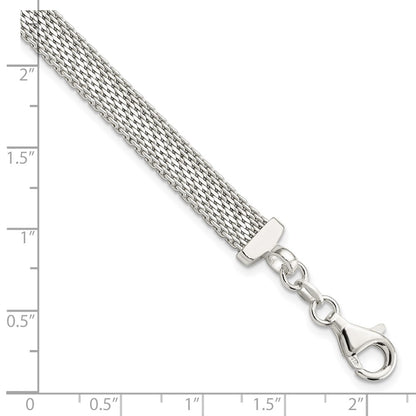 925 Sterling Silver 6.85mm D/C Reversible Bracelet 7.5 inch
