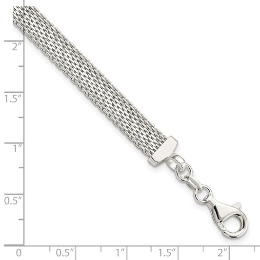 925 Sterling Silver 6.85mm D/C Reversible Bracelet 7.5 inch