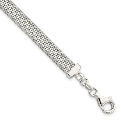 925 Sterling Silver 6.85mm D/C Reversible Bracelet 7.5 inch