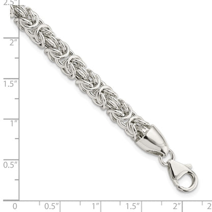 925 Sterling Silver 6.11mm Polished Byzantine Bracelet 8.5 inch