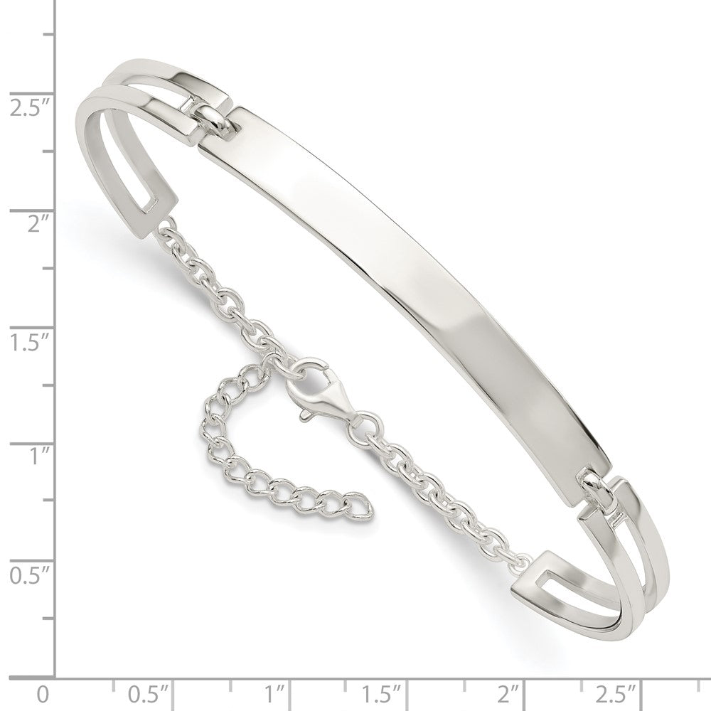 925 Sterling Silver 6mm Polished Bracelet 7 inch