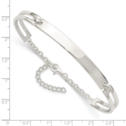925 Sterling Silver 6mm Polished Bracelet 7 inch