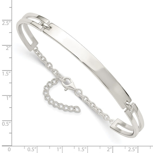 925 Sterling Silver 6mm Polished Bracelet 7 inch
