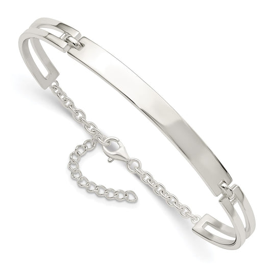 925 Sterling Silver 6mm Polished Bracelet 7 inch