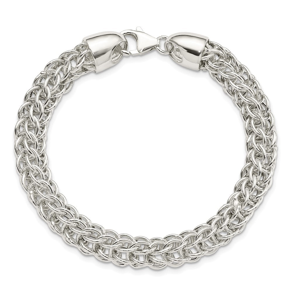 925 Sterling Silver 7.24mm Polished Fancy Circle Link Bracelet 7.5 inch