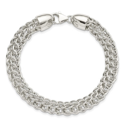925 Sterling Silver 7.24mm Polished Fancy Circle Link Bracelet 7.5 inch