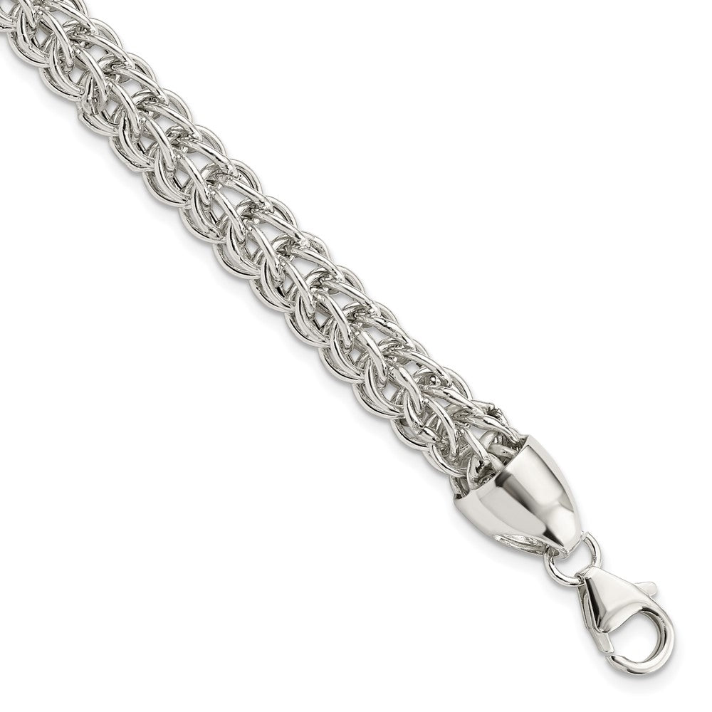 925 Sterling Silver 7.24mm Polished Fancy Circle Link Bracelet 7.5 inch