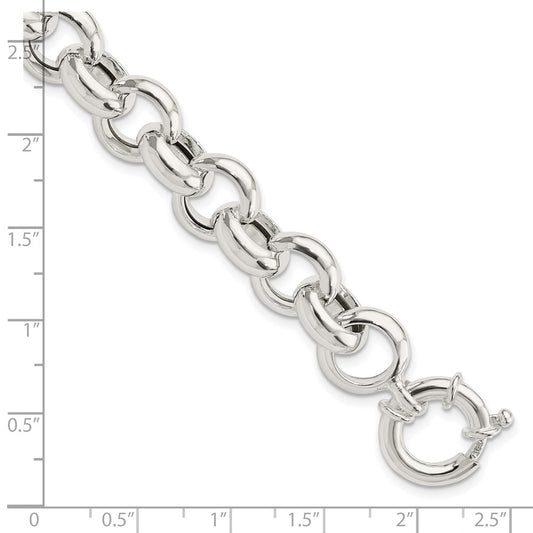 925 Sterling Silver 11.47mm Polished Fancy Link Bracelet 8 inch