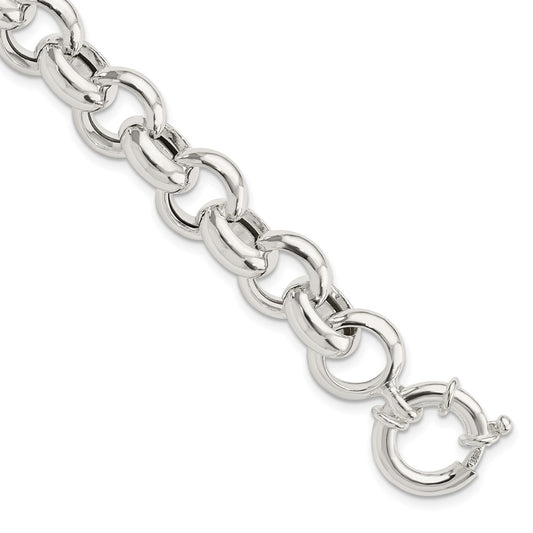 925 Sterling Silver 11.47mm Polished Fancy Link Bracelet 8 inch