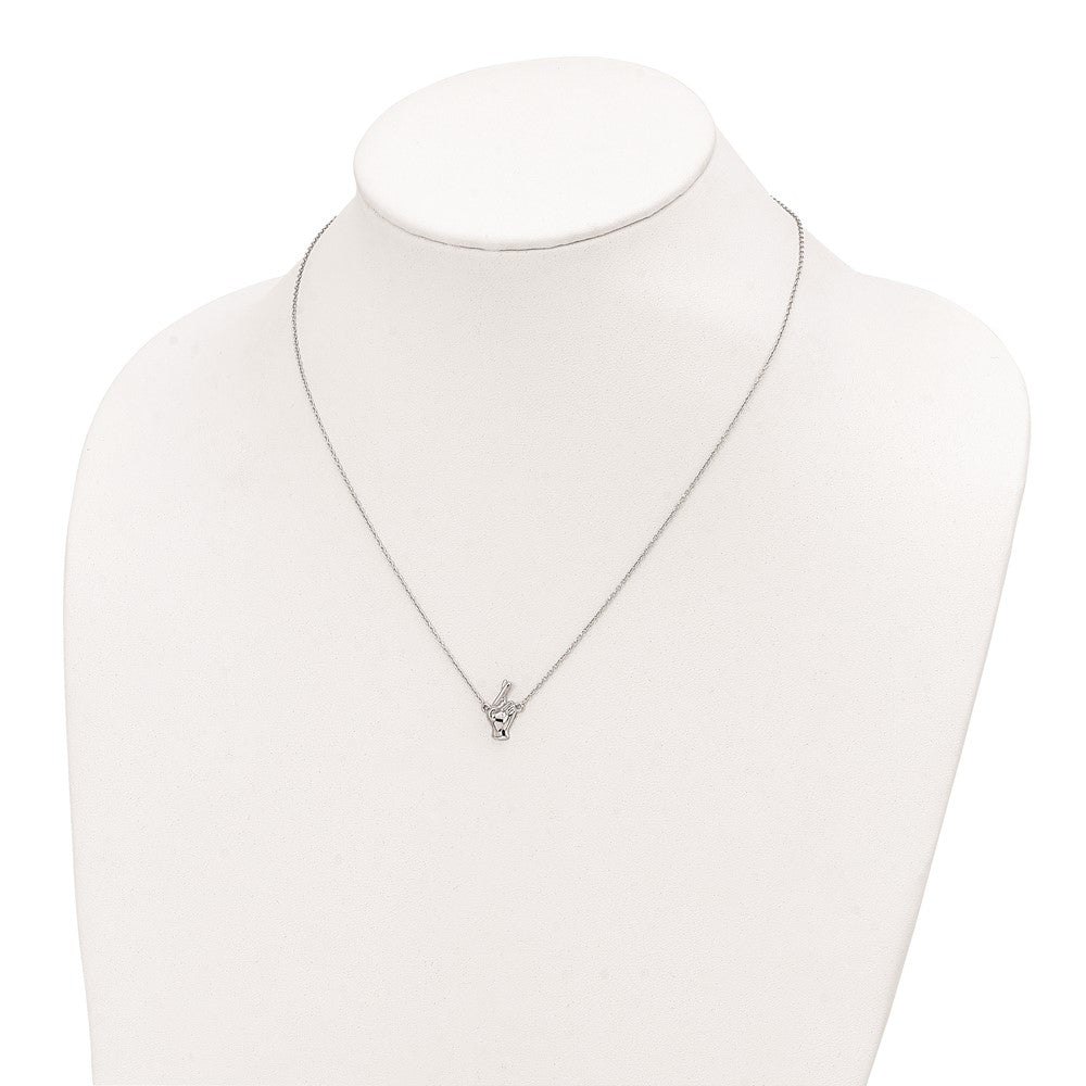 Sterling Silver Fingers Crossed Necklace 18"