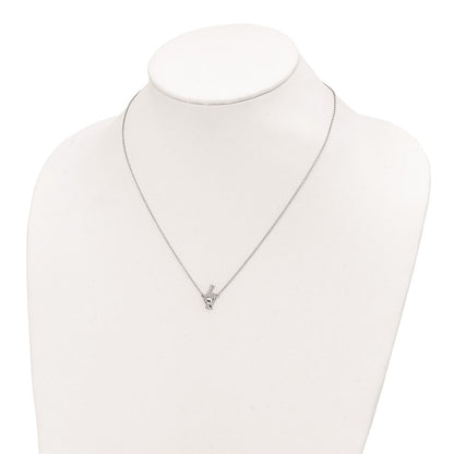 Sterling Silver Fingers Crossed Necklace 18"