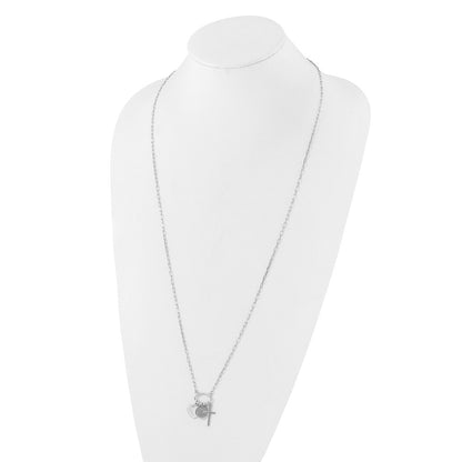 Sterling Silver Round Heart Cross Discs 32in Necklace 32"