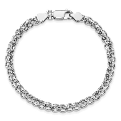 925 Sterling Silver 5mm Rhodium-plated Fancy Link Bracelet 7.5 inch