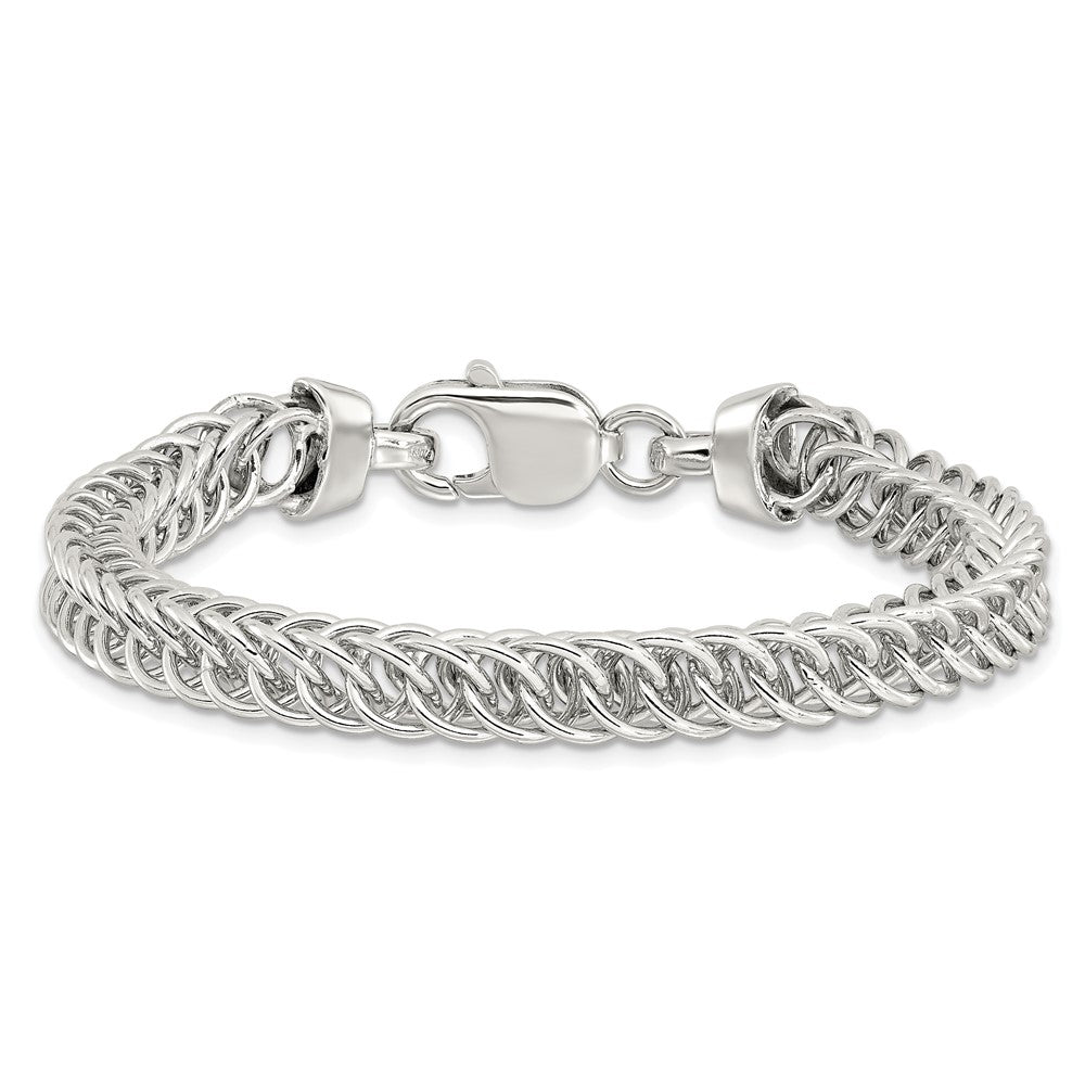 925 Sterling Silver 7.45mm Rhodium-plated Fancy Link Bracelet 7.5 inch