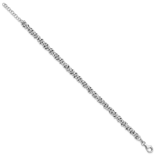 925 Sterling Silver 4.7mm Rhodium-plated 7in Bracelet 8 inch
