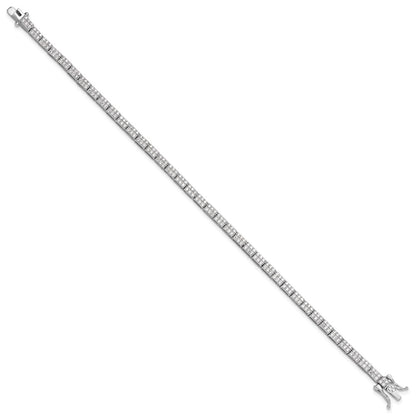 925 Sterling Silver 5.25mm Rhodium-plated Micro Pave Cubic Zirconia Bracelet 8 inch