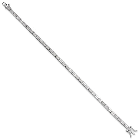 925 Sterling Silver 5.25mm Rhodium-plated Micro Pave Cubic Zirconia Bracelet 8 inch