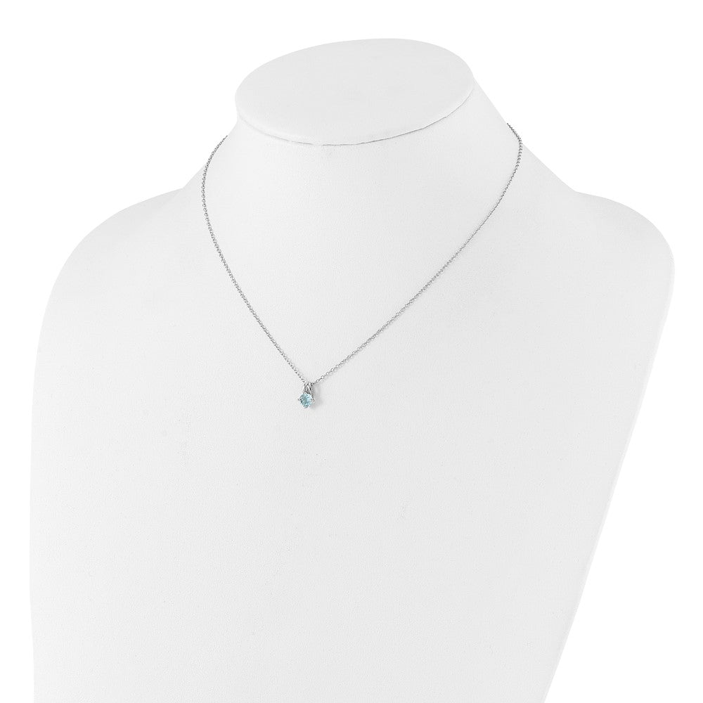 Sterling Silver Gemstone Pendant Necklace 18"