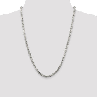 Sterling Silver 4mm Fancy Byzantine Chain Necklace