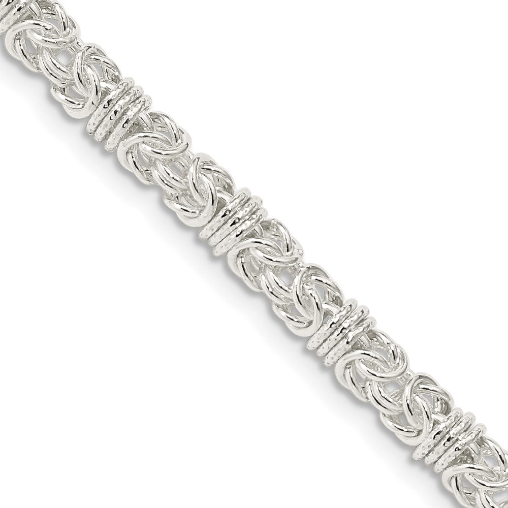 Sterling Silver 4mm Fancy Byzantine Chain Necklace