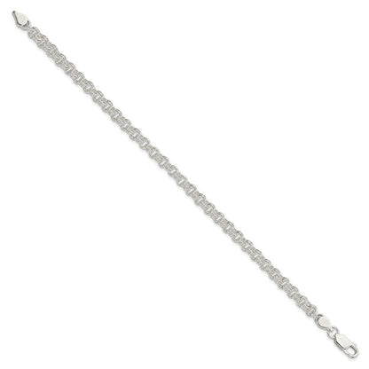 925 Sterling Silver 4.9mm Fancy Link Bracelet 8.5 inch